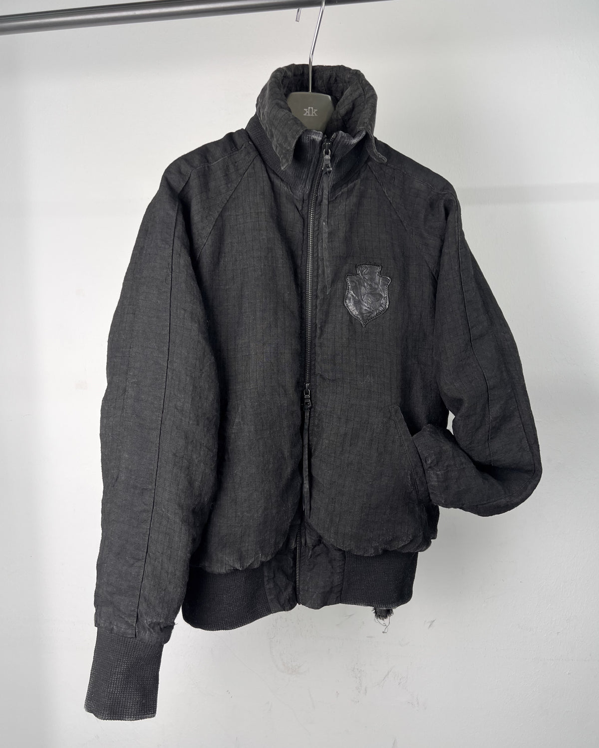 lamb crest checker high neck bomber [made to order]