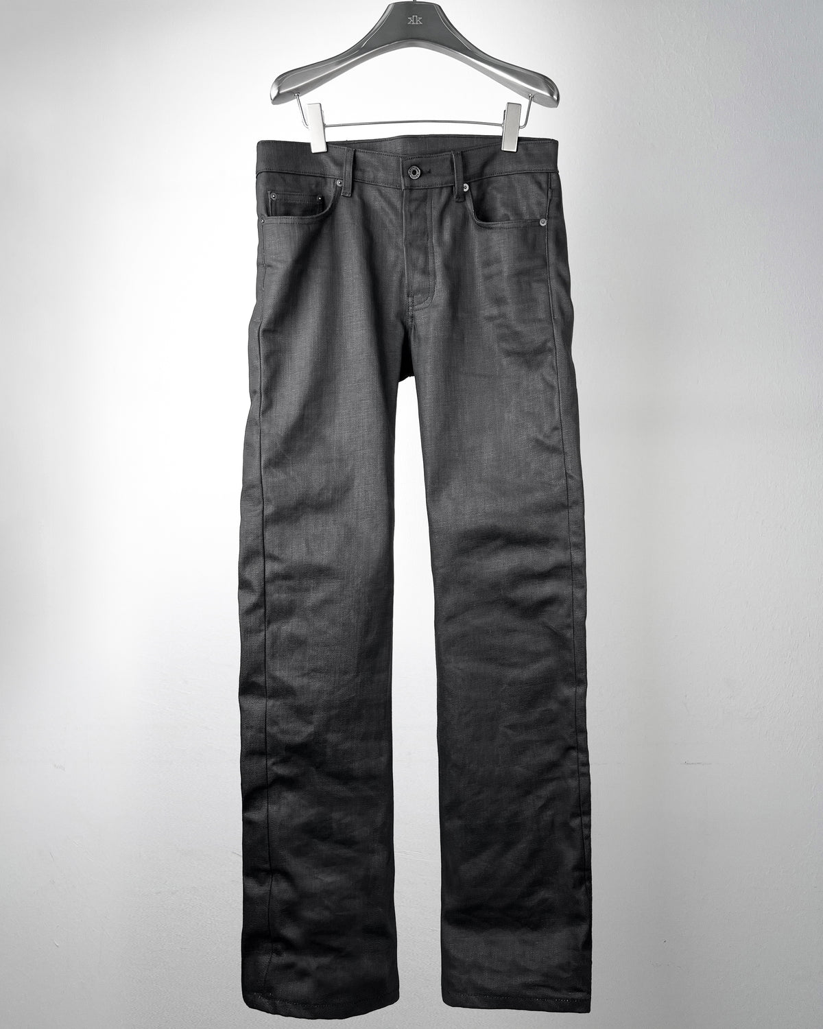 black waxed denim - slim