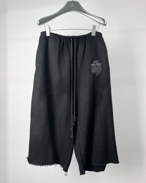 lamb crest sweat short - overdyed black
