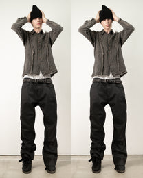 black waxed denim - bootcut