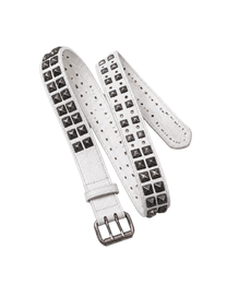 Ktwo white prism studded belt full flat lay