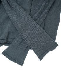 Dyed Striped V-neck LS