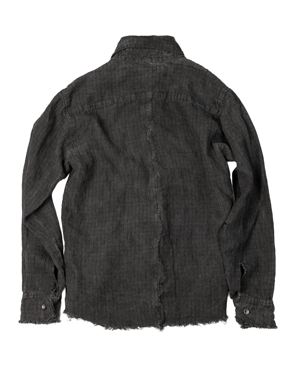 linen button down - dark oil dyed checker