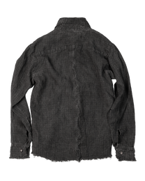 linen button down - dark oil dyed checker
