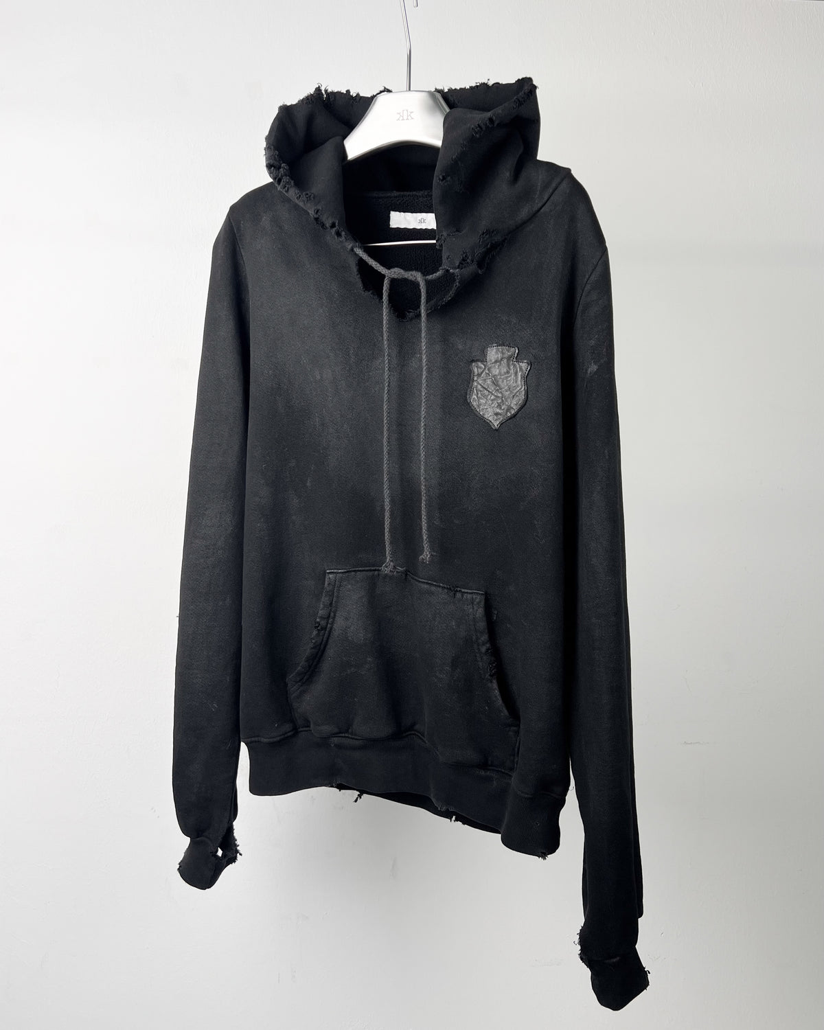 lamb crest hoodie - overdyed black [made to order]