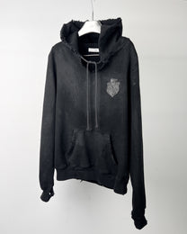lamb crest hoodie - overdyed black [made to order]