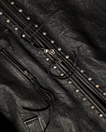 scatter studded lambskin leather bomber [made to order]