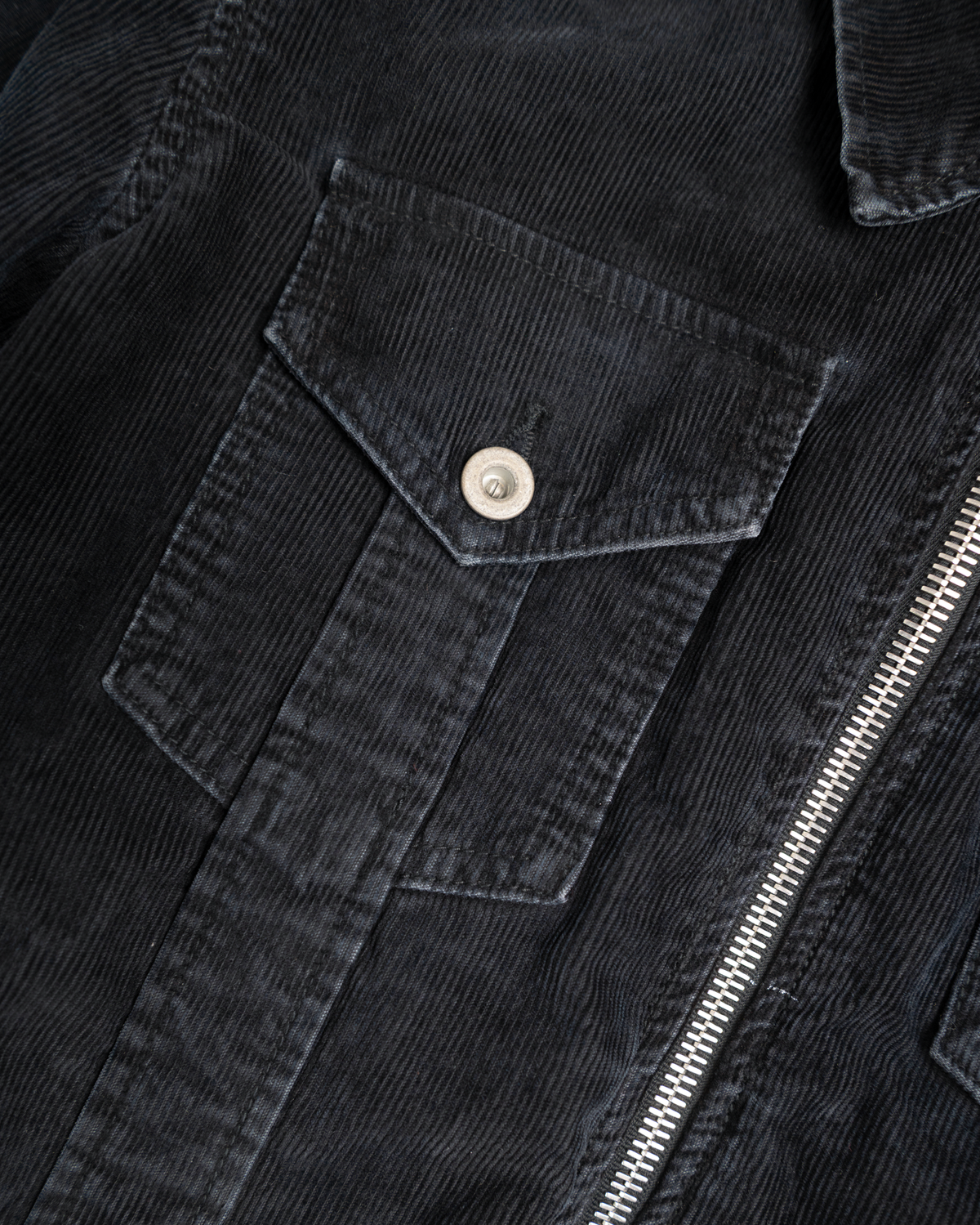 corduroy straited jacket - overdyed black