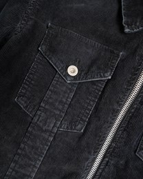 corduroy straited jacket - overdyed black