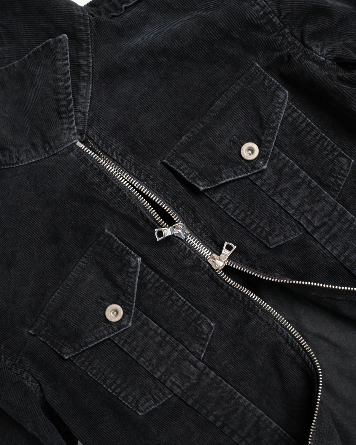 corduroy straited jacket - overdyed black