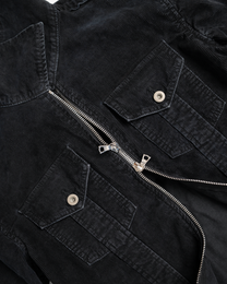 corduroy straited jacket - overdyed black