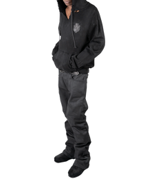 lamb crest hoodie - overdyed black [made to order]