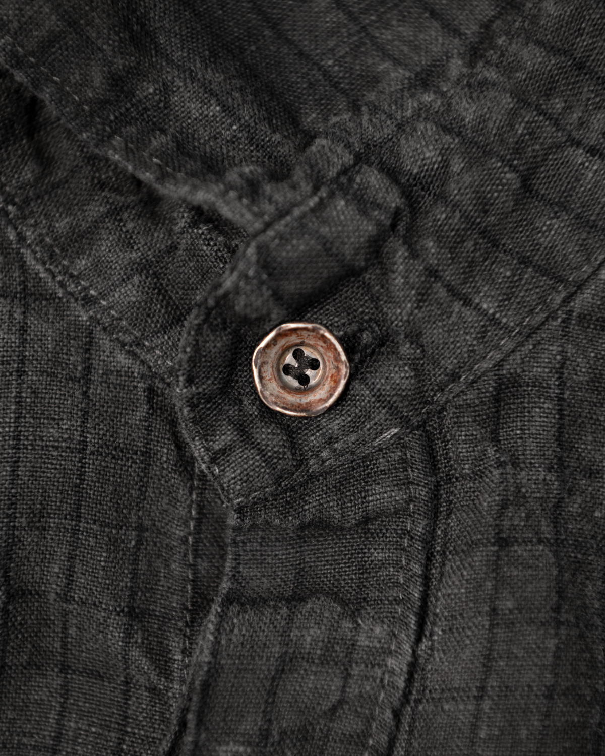linen button down - dark oil dyed checker