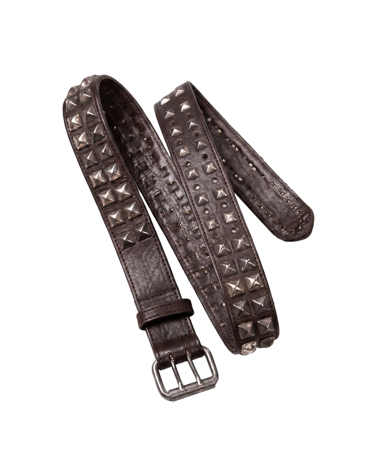 Ktwo studios brown prism studded belt wrapped wide shot
