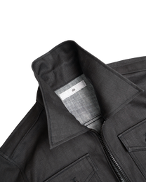 denim striated jacket - black waxed
