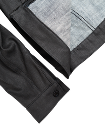 denim striated jacket - black waxed
