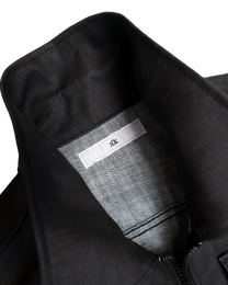 denim striated jacket - black waxed