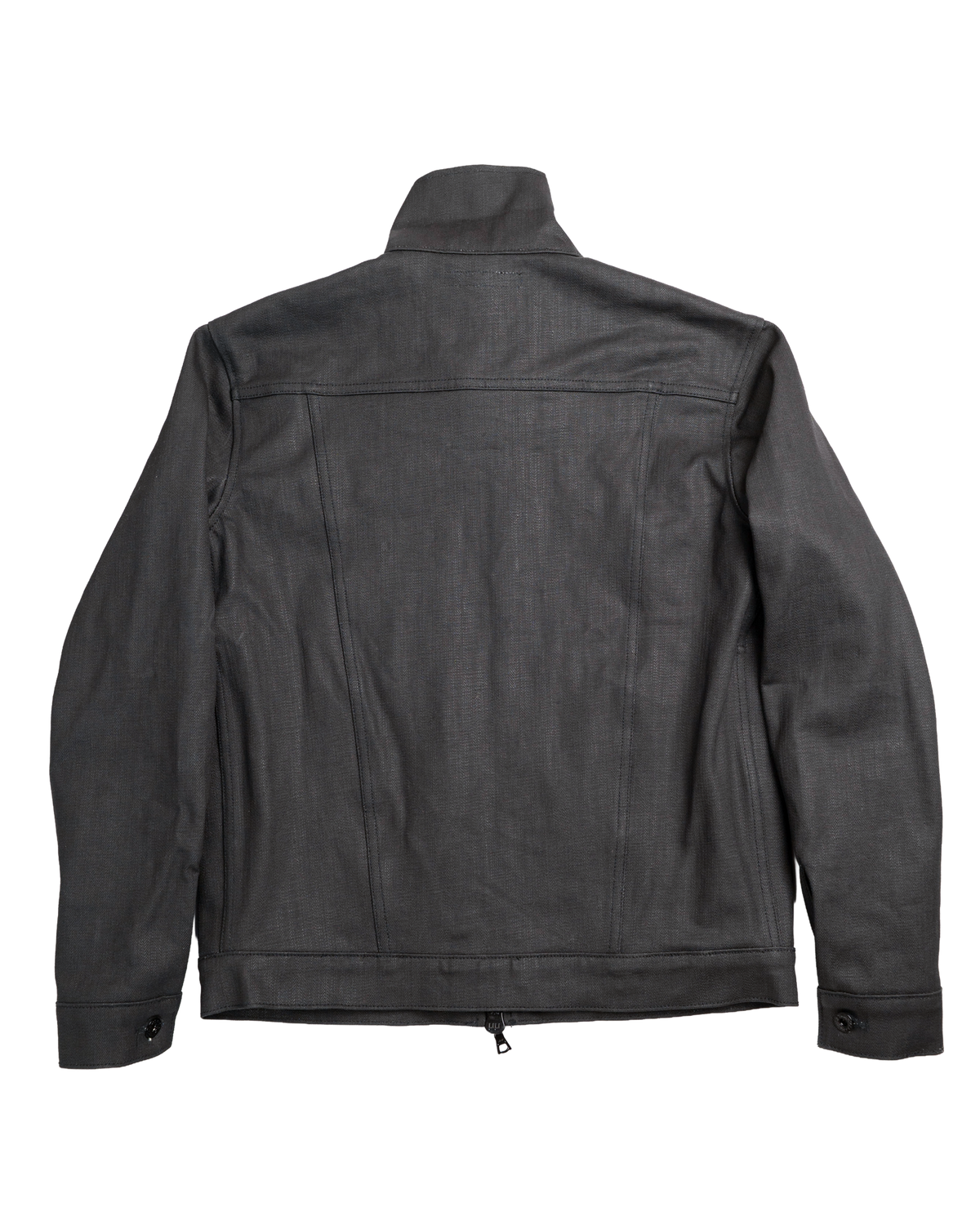 denim striated jacket - black waxed