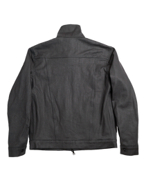 denim striated jacket - black waxed