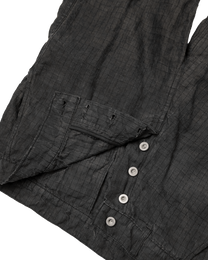 linen cargo capri - dark oil dyed checker