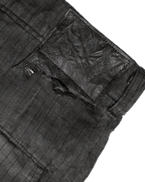 linen cargo capri - dark oil dyed checker