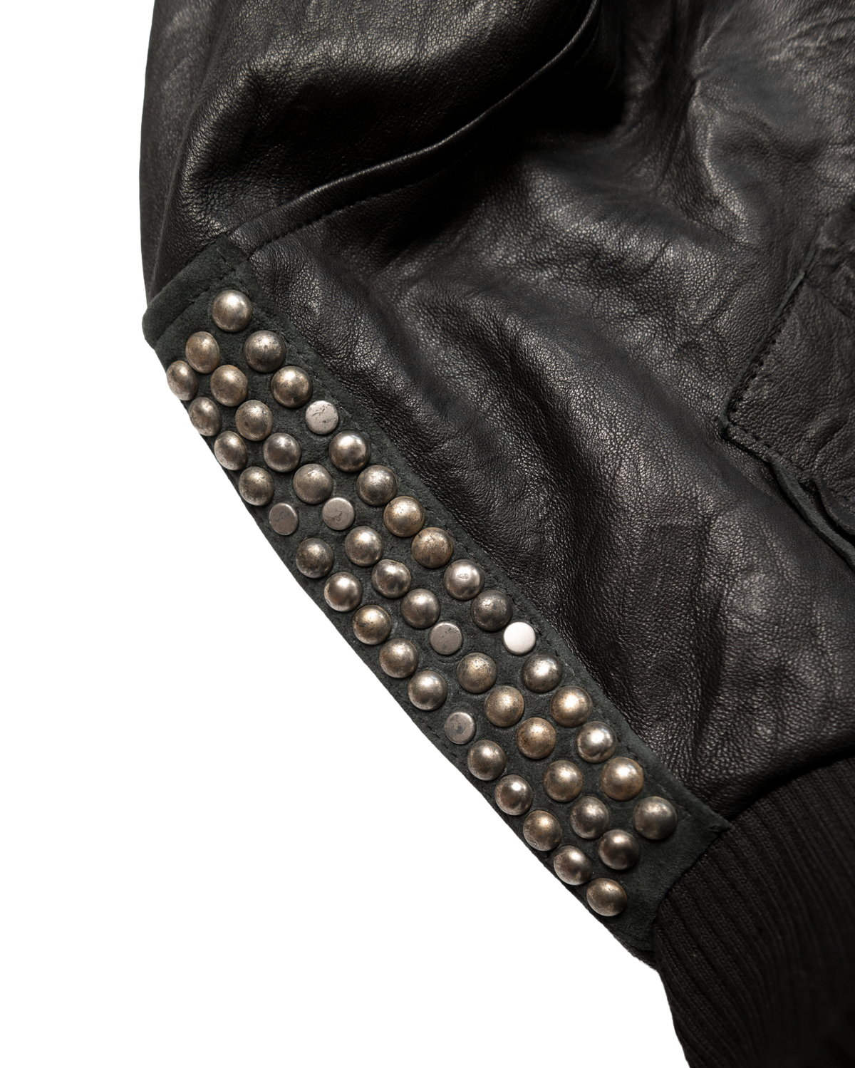 scatter studded lambskin leather bomber [made to order]