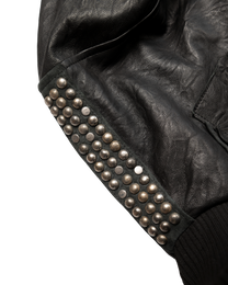 scatter studded lambskin leather bomber [made to order]