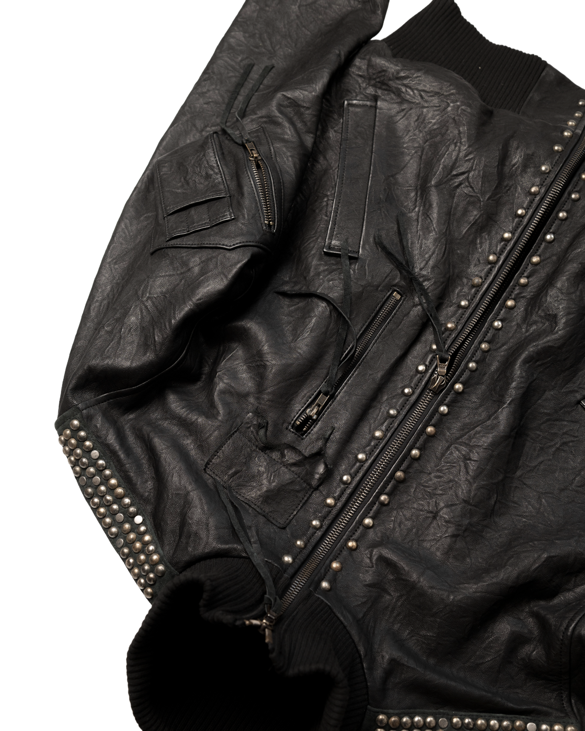 scatter studded lambskin leather bomber [made to order]