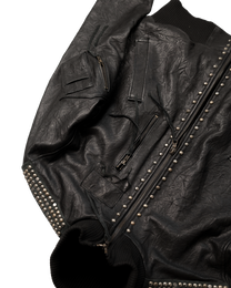 scatter studded lambskin leather bomber [made to order]