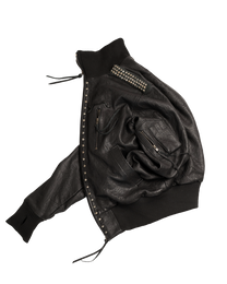 scatter studded lambskin leather bomber [made to order]