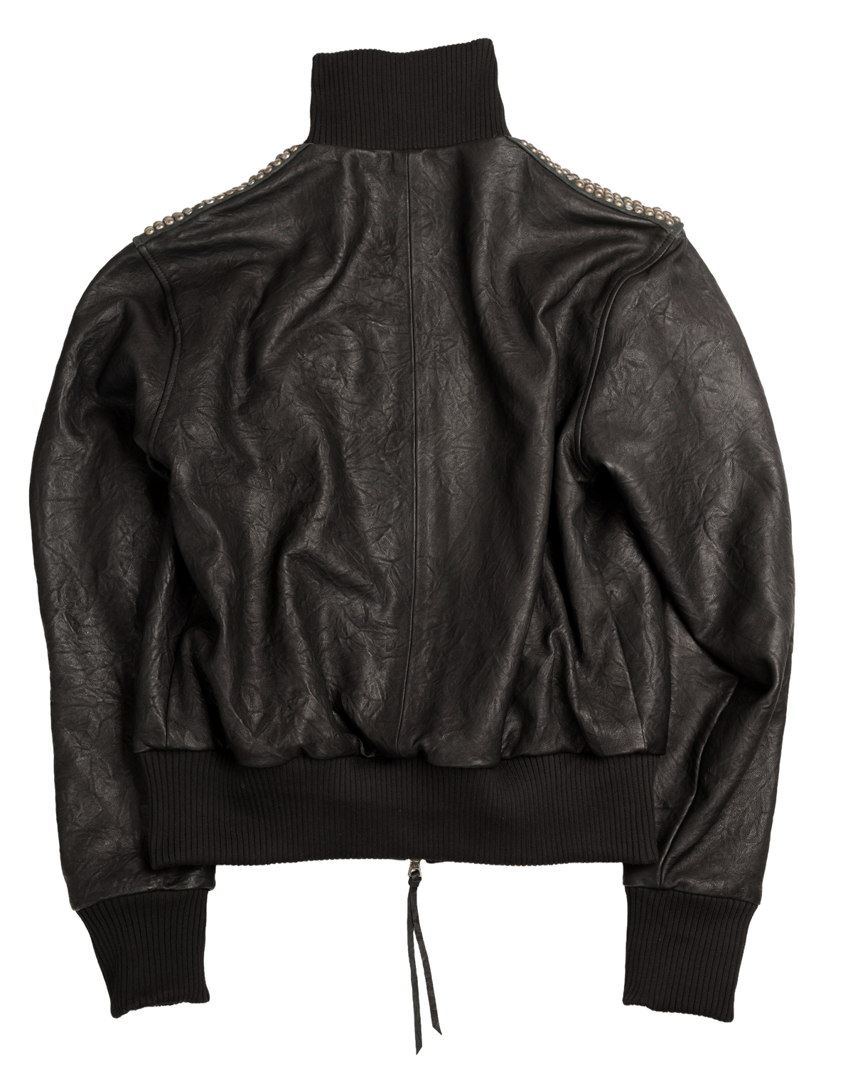 scatter studded lambskin leather bomber [made to order]