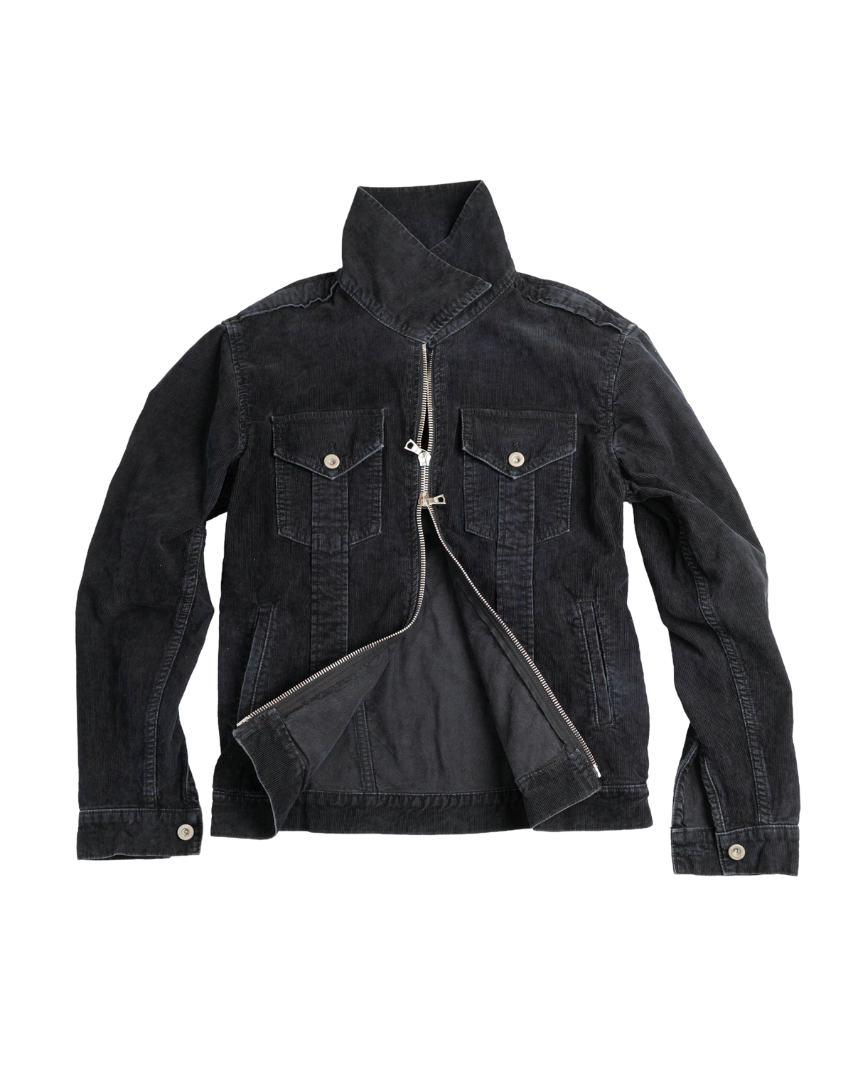 corduroy straited jacket - overdyed black