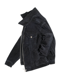 corduroy straited jacket - overdyed black