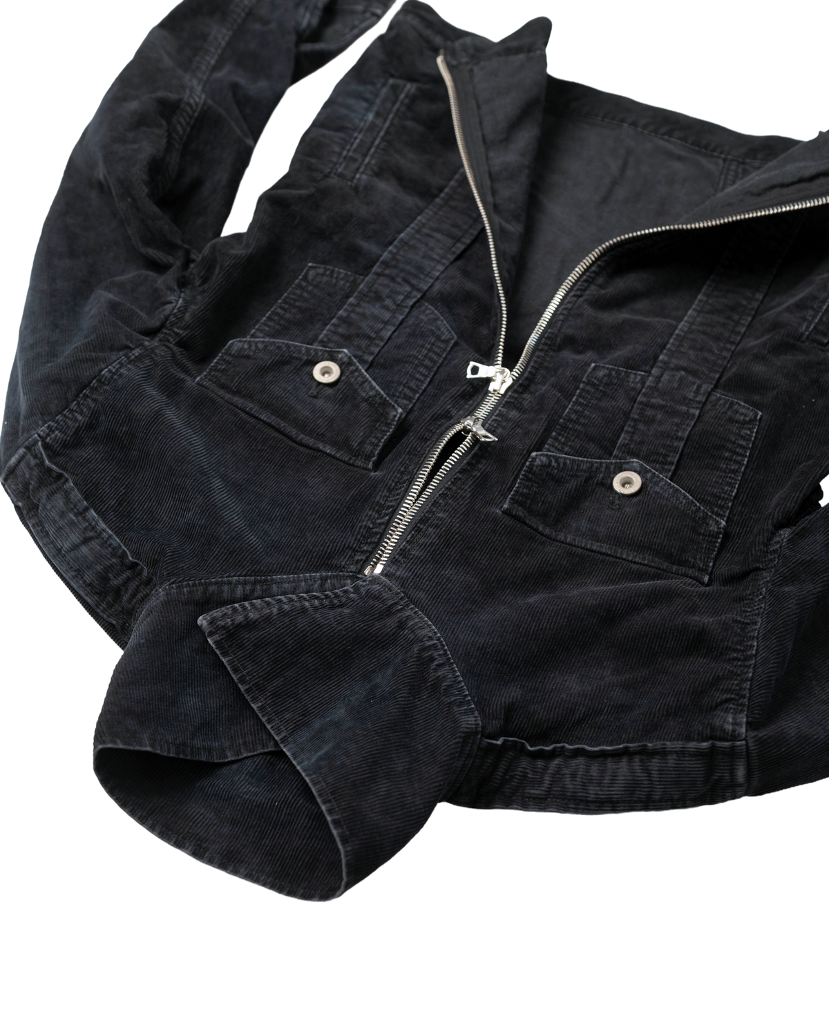corduroy straited jacket - overdyed black