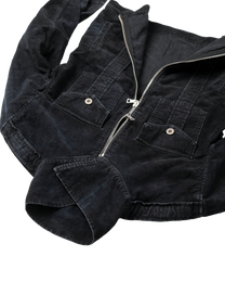 corduroy straited jacket - overdyed black