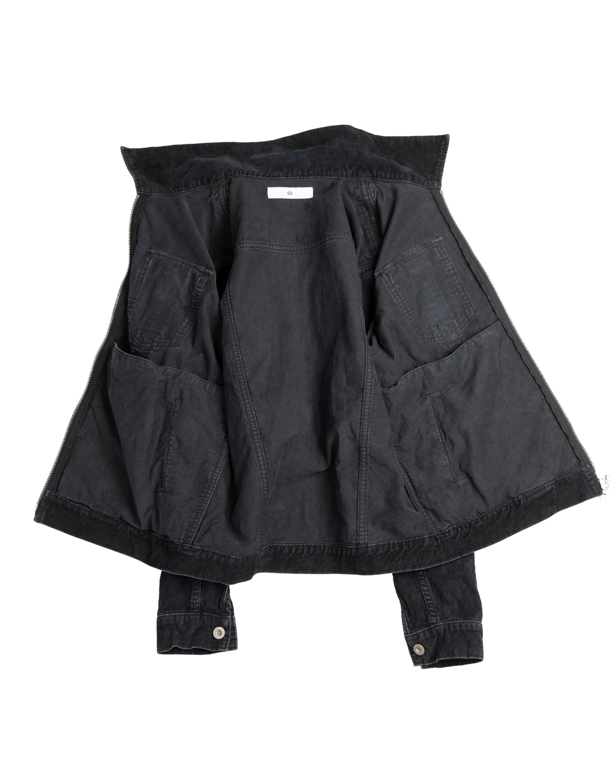 corduroy straited jacket - overdyed black