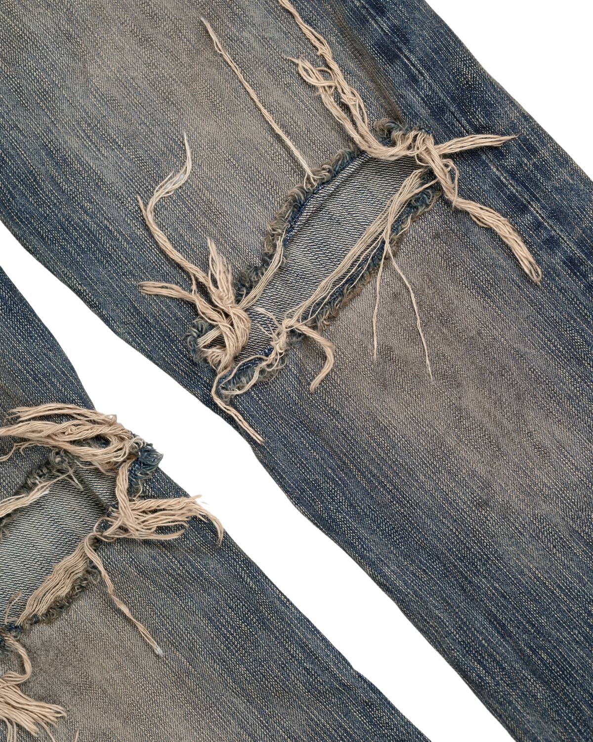 washed indigo distressed bootcut