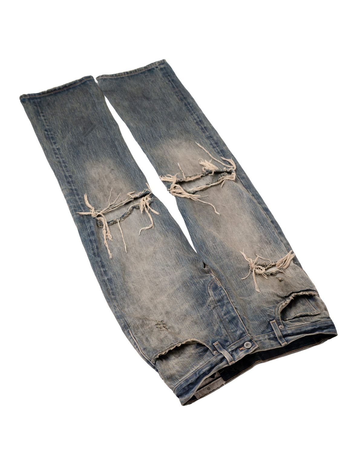 washed indigo distressed bootcut