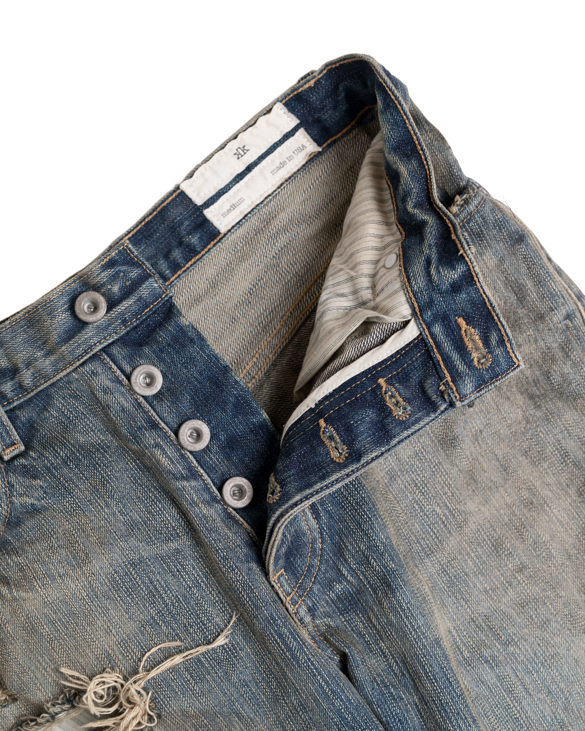 washed indigo distressed bootcut