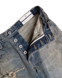 washed indigo distressed bootcut