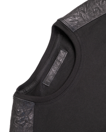 Ktwo Studios Black Short-Sleeve Shirt neckline and construction detail