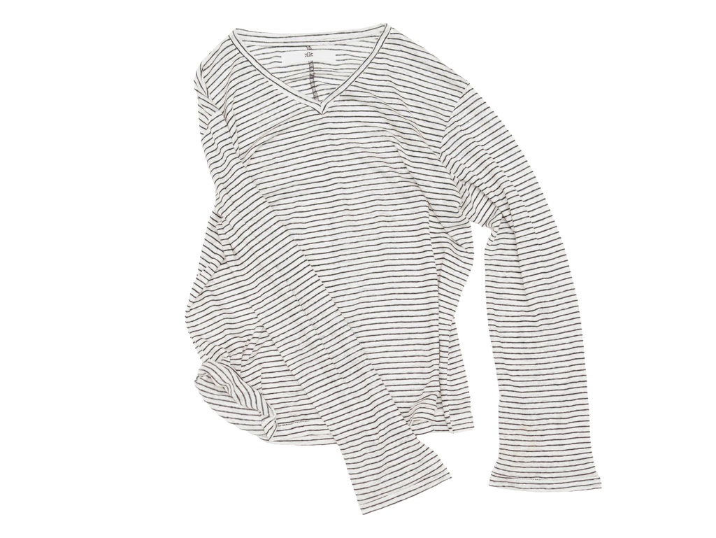 Lightweight Striped V-neck LS [made to order]