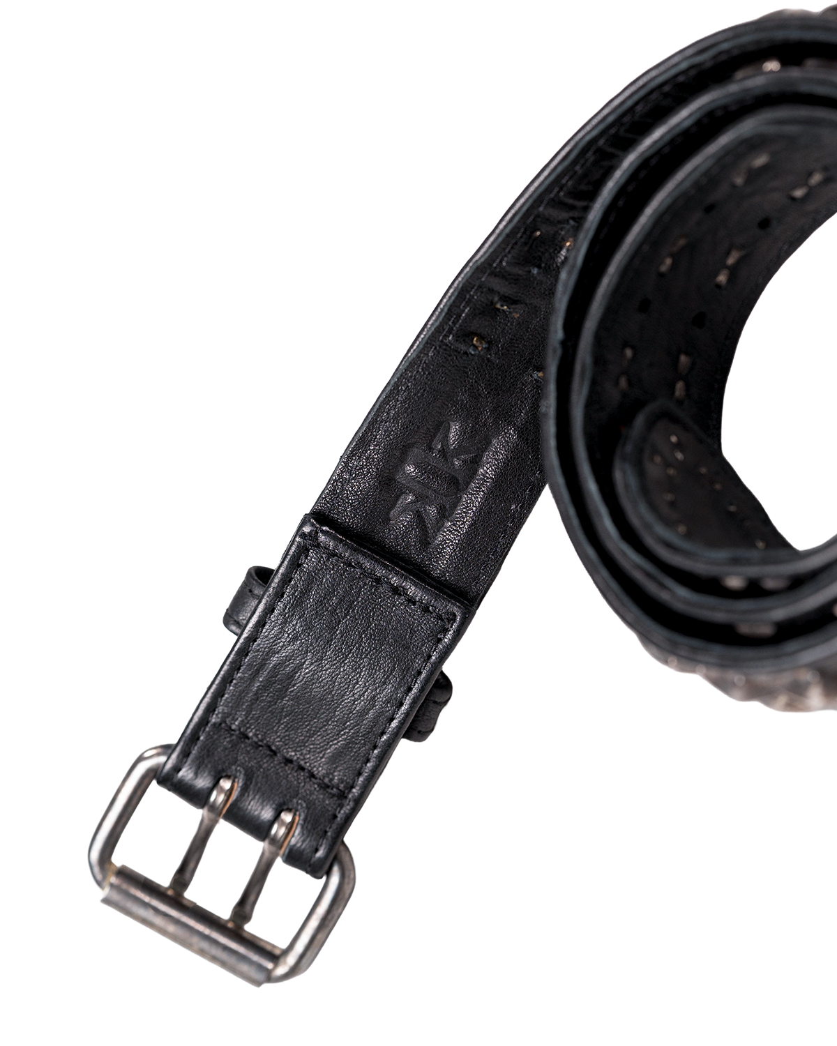 Ktwo studios black prism studded belt rolled back detail