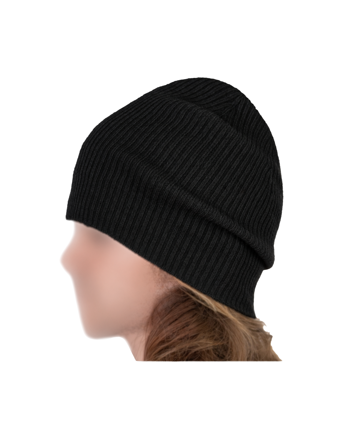 cashmere slouch beanie - black