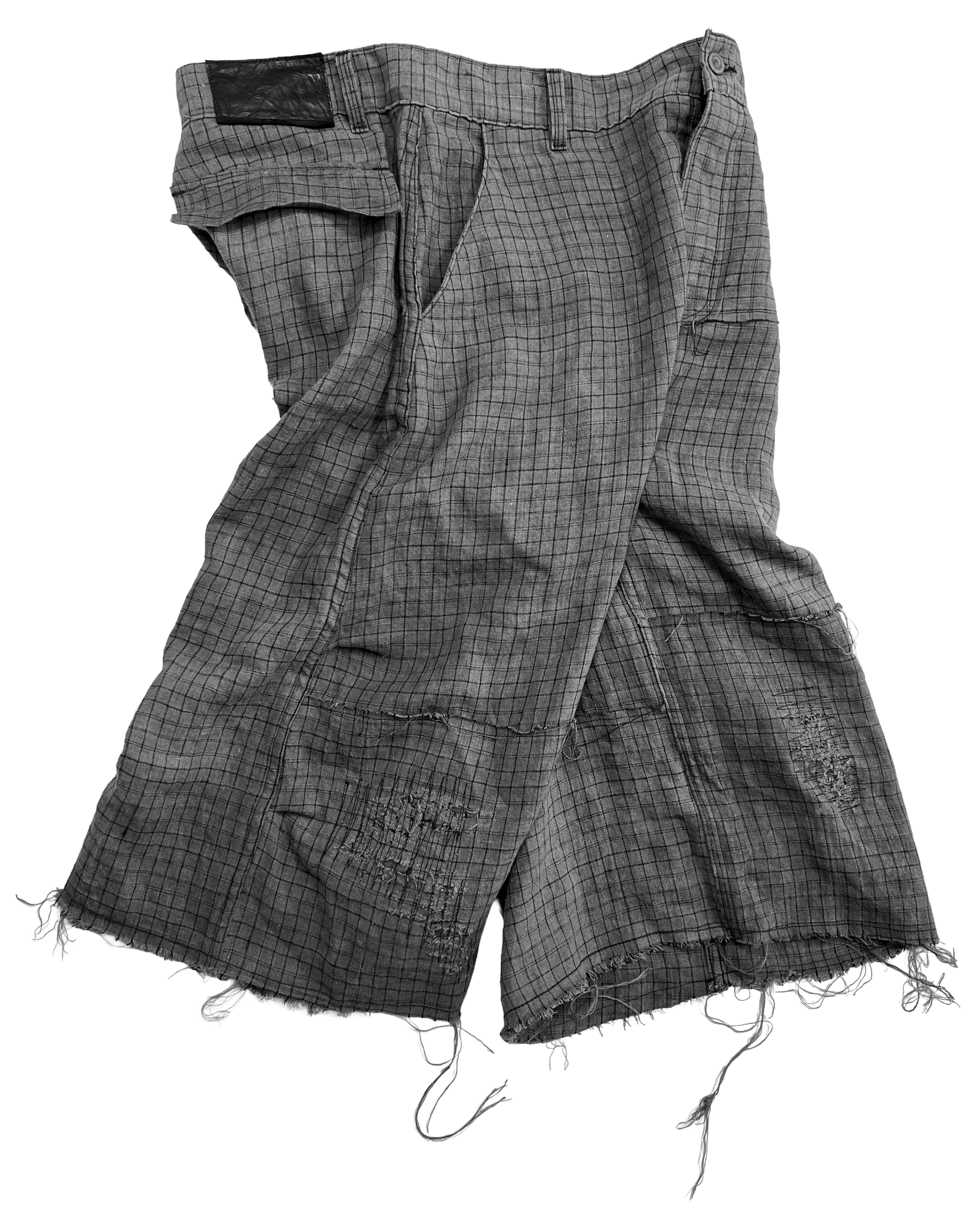 Dyed Checker Repair Short [made to order]