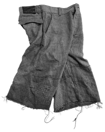 Dyed Checker Repair Short [made to order]