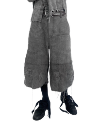 Dyed Checker Repair Short [made to order]