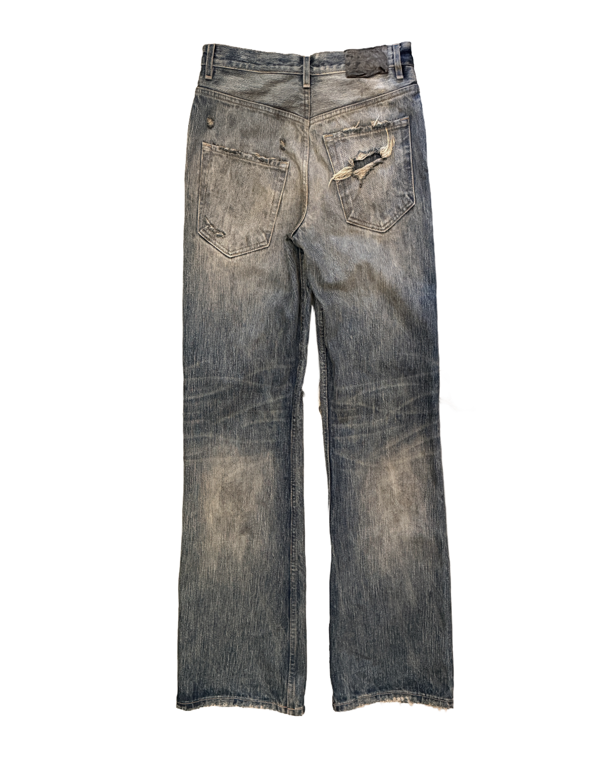 washed indigo distressed bootcut