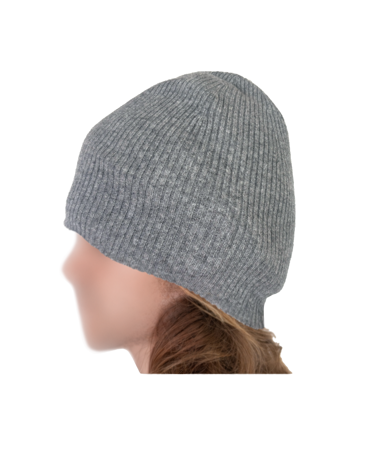 cashmere slouch beanie - gray