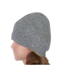 cashmere slouch beanie - gray